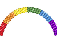 Гирлянда аркой из шаров с воздухом в форме радуги