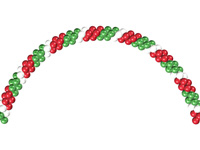 Витая красно-зелёно-белая гирлянда из шаров с воздухом